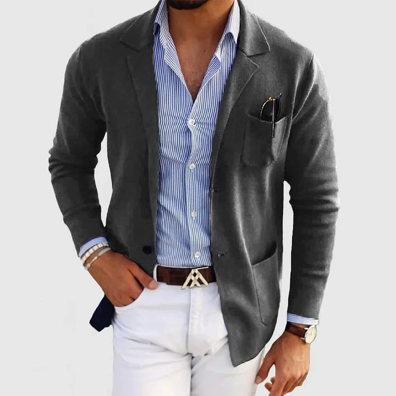 Herren Blazer Im Strickstil | Mit Lockerer Passform