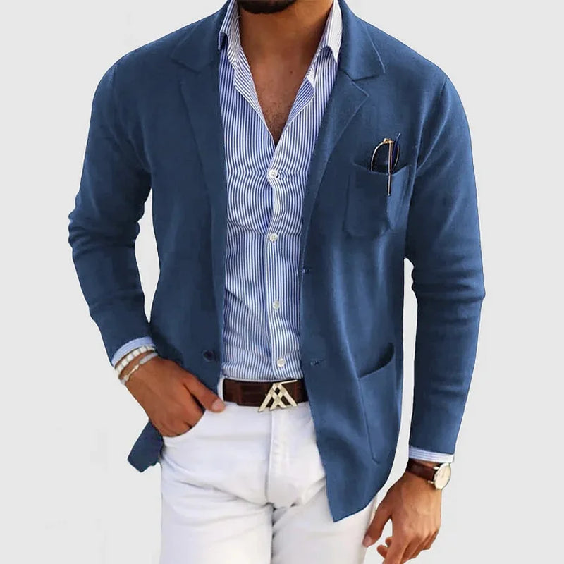 Herren Blazer Im Strickstil | Mit Lockerer Passform