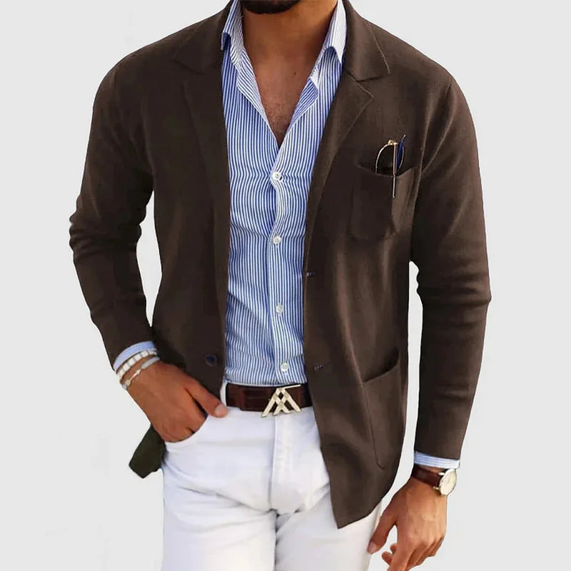 Herren Blazer Im Strickstil | Mit Lockerer Passform