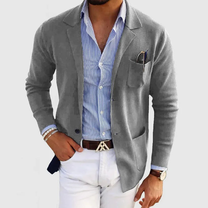 Herren Blazer Im Strickstil | Mit Lockerer Passform