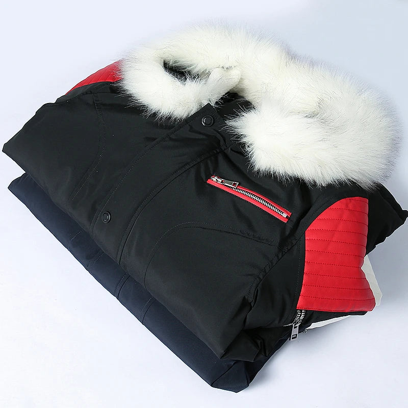 Men's Long Zip-Up Hooded Winter Jacket, Casual Style