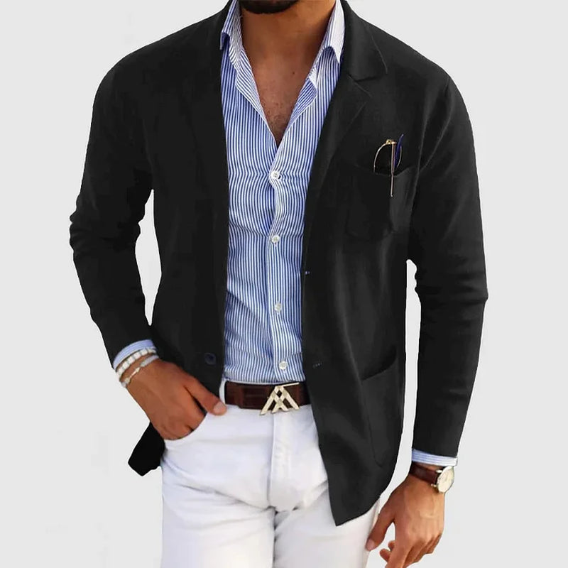 Herren Blazer Im Strickstil | Mit Lockerer Passform
