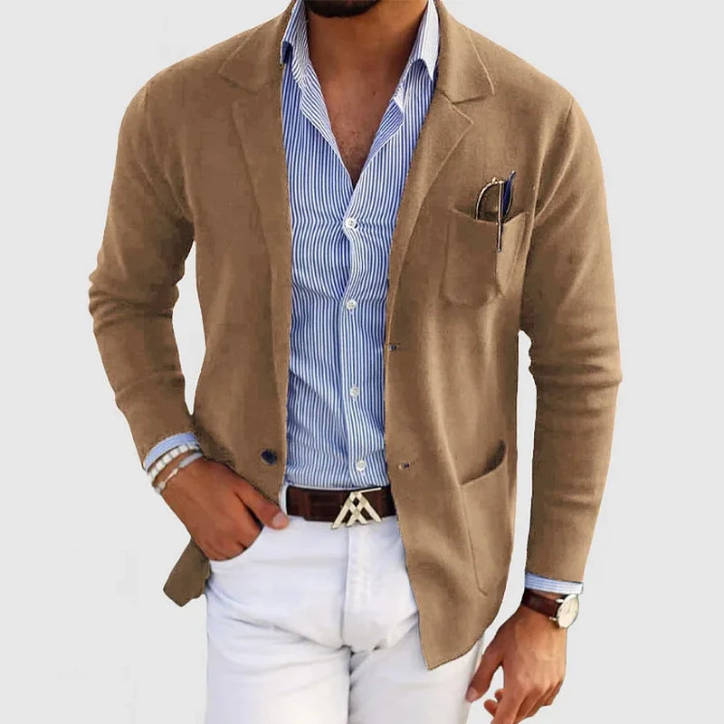 Herren Blazer Im Strickstil | Mit Lockerer Passform